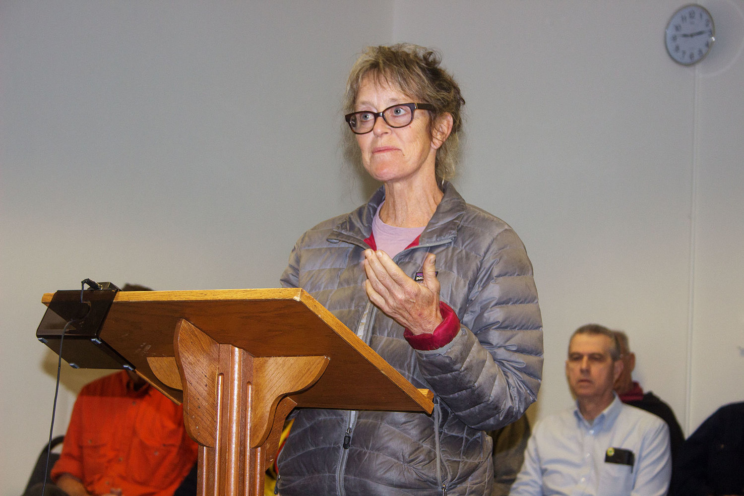 Teri Hein, a resident of Tarboo Valley, spoke out against a proposed shooting range in her area to the Jefferson County commissioners on both Sept. 11 and 18. Photo by Kirk Boxleitner