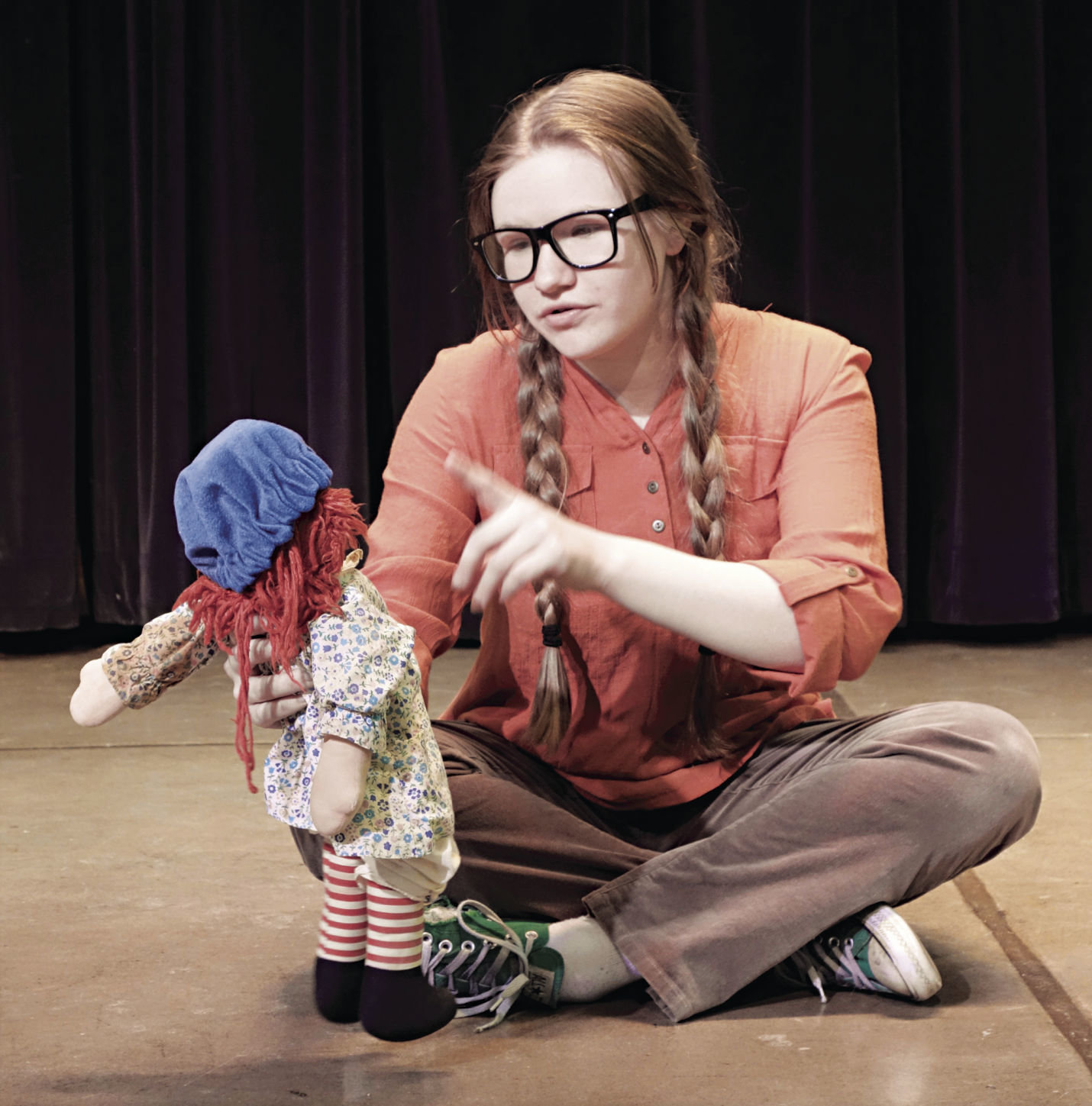 Meg Murry (Sophia Breithaupt) begins her adventures in “A Wrinkle in Time” as a misunderstood girl. Presented by OCEAN, Port Townsend School District’s alternative learning program, the play opens this weekend. Photo courtesy Michael Gessinger