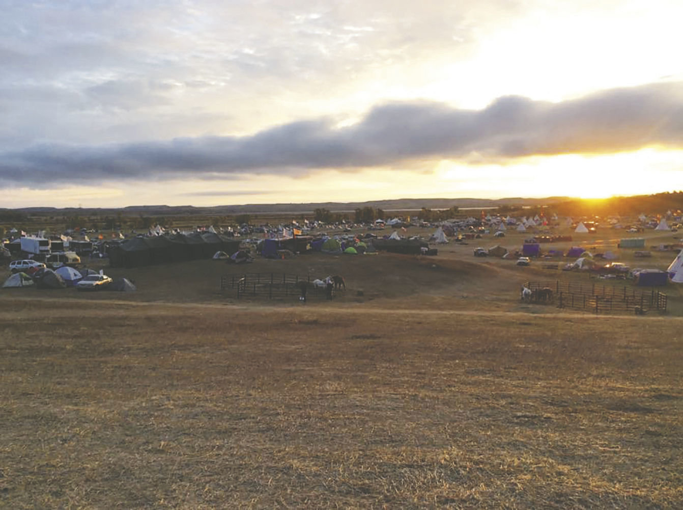 Gabriel Sky posted this photo of a sunrise over Oceti Sakowin Camp in North Dakota recently where he was part of the Standing Rock uprising. Courtesy photo Gabriel Sky via Facebook