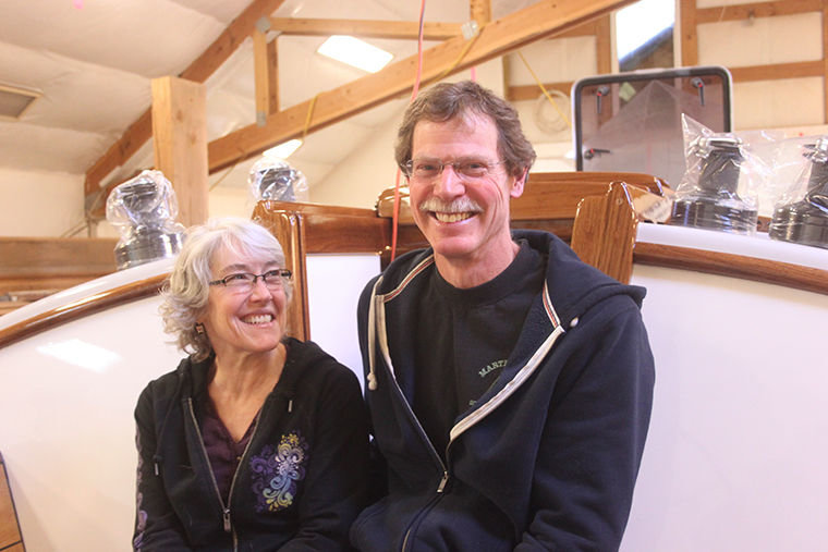 Ann and John Bailey of Port Townsend have been refurbishing their 49-foot schooner Sir Isaac for 10 years; it's now much more cruise-friendly. Launch is set for March 15 at Port Townsend Boat Haven. Photo by Robin Dudley