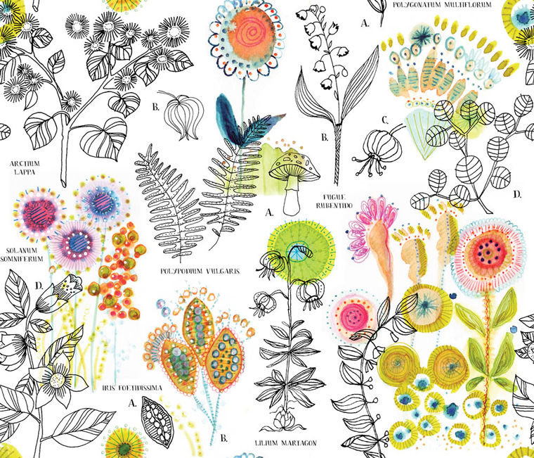 "Multiflorum," a fabric design by Lucie Duclos of Port Townsend, is in the running in an online fabric-design competition at the Spoonflower website. Voting runs Oct. 8-14. Visit spoonflower.com and look for Duclos under the name "Snowflower." Courtesy image