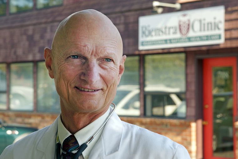 Dr. Douwe Rienstra stands outside his clinic at 708 Kearney St. in Port Townsend. Rienstra has been practicing medicine in Port Townsend since 1983 and is the longest-serving family practitioner in Jefferson County. He's also one of the last independent practitioners. Photo by Nicholas Johnson
