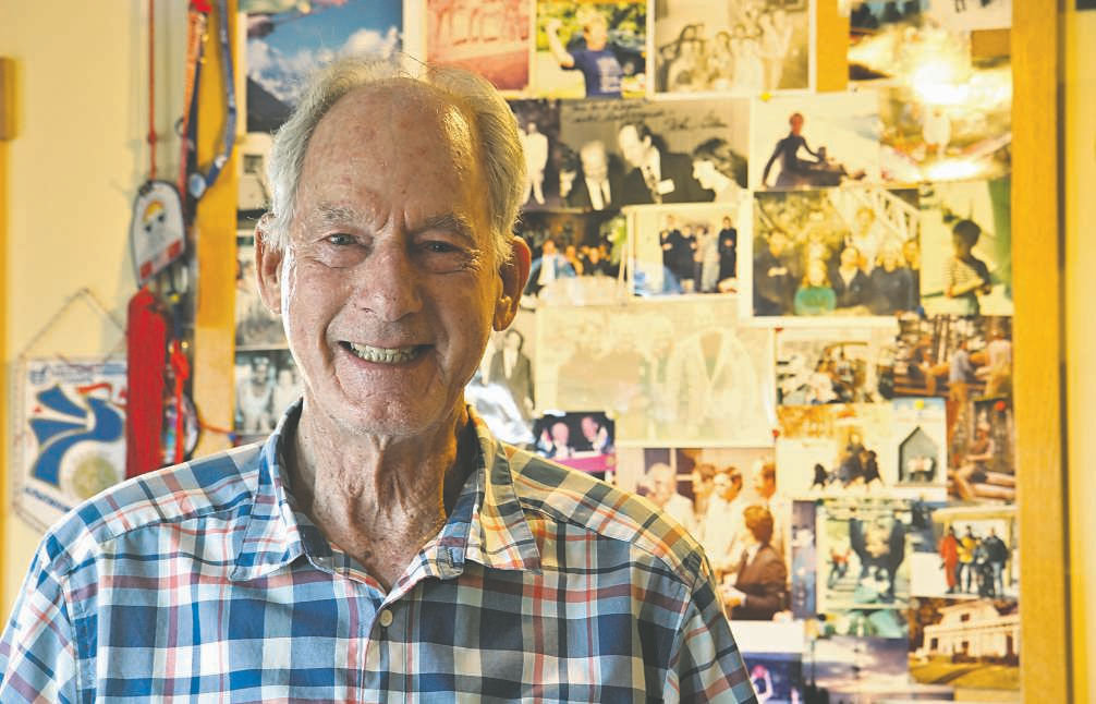 Jim Whittaker, the first U.S. citizen to summit Mount Everest, stands in his Port Townsend home.