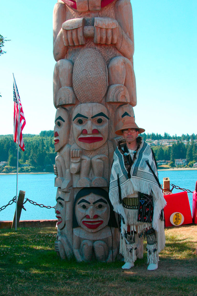 David Boxley of the Tsimshian Tribe of Metlakatla, Alaska, currently lives in Kingston, Washington. He said the restoration of the 40-foot Port Ludlow Totem Pole took four days to complete. The original carving of the totem pole took three months and happened right there at the Port Ludlow Marina in 1995, Boxley said.