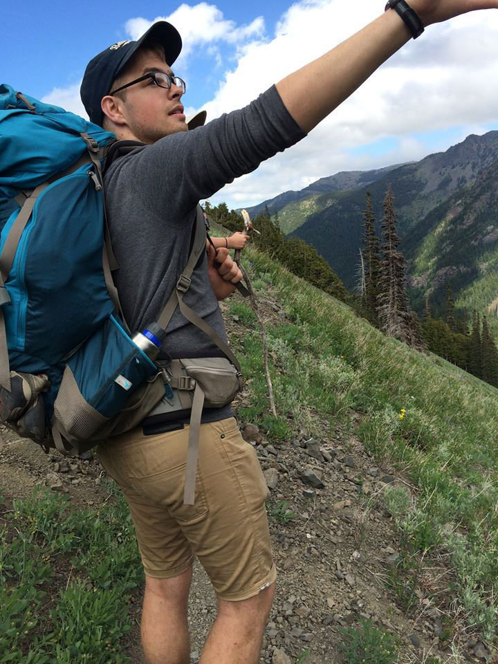 Kodiak Murphy of Quilcene was honored as an Outstanding Graduate for work in physics and astronomy at Western Washington University. He is pictured here on a recent hiking trip at Marmot Pass. Submitted photo