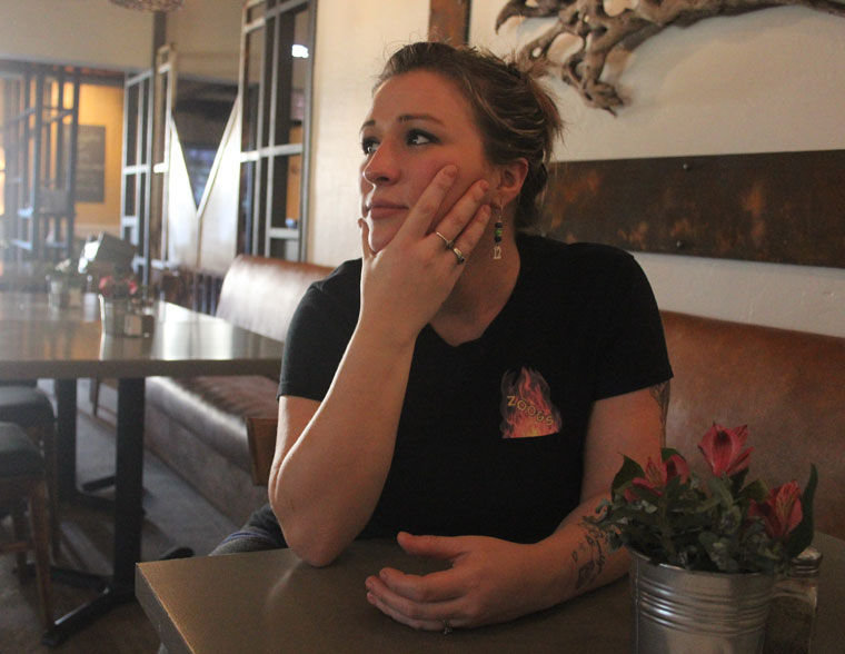 Holly Pritchett, manager of Zoogs Caveman Cookin in Port Hadlock, said the stress level of operating a struggling restaurant is still high, but there is optimism in the wake of the "Restaurant Impossible" business makeover. Photo by Patrick J. Sullivan