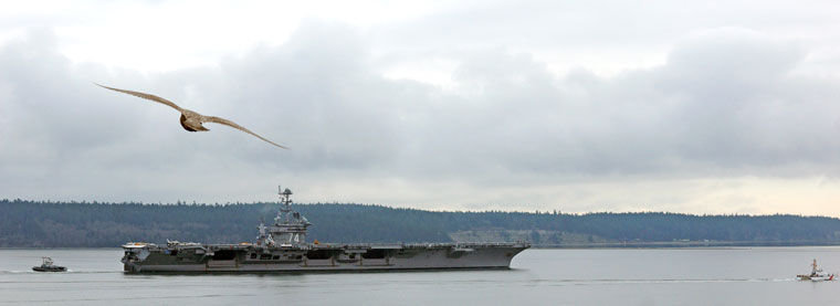 “I’ve never been called ma’am so much in my life.”Amber Bartl, Sirens Pub general manager, on the polite sailors visiting downtown Port Townsend while the U.S. Navy supercarrier John C. Stennis made a rare visit to Naval Magazine Indian Island (Jan. 21) Photo by Nicholas Johnson