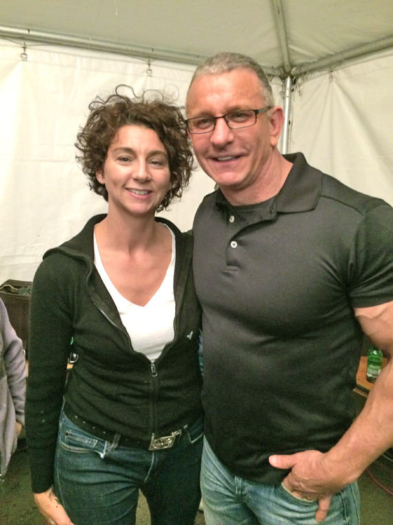 Trisa Katsikapes, an interior designer whose father built and operated the restaurant where Zoogs Caveman Cookin is now located, with celebrity chef Robert Irvine. Katsikapes was a volunteer in the makeover at the Port Hadlock eatery. Submitted photo