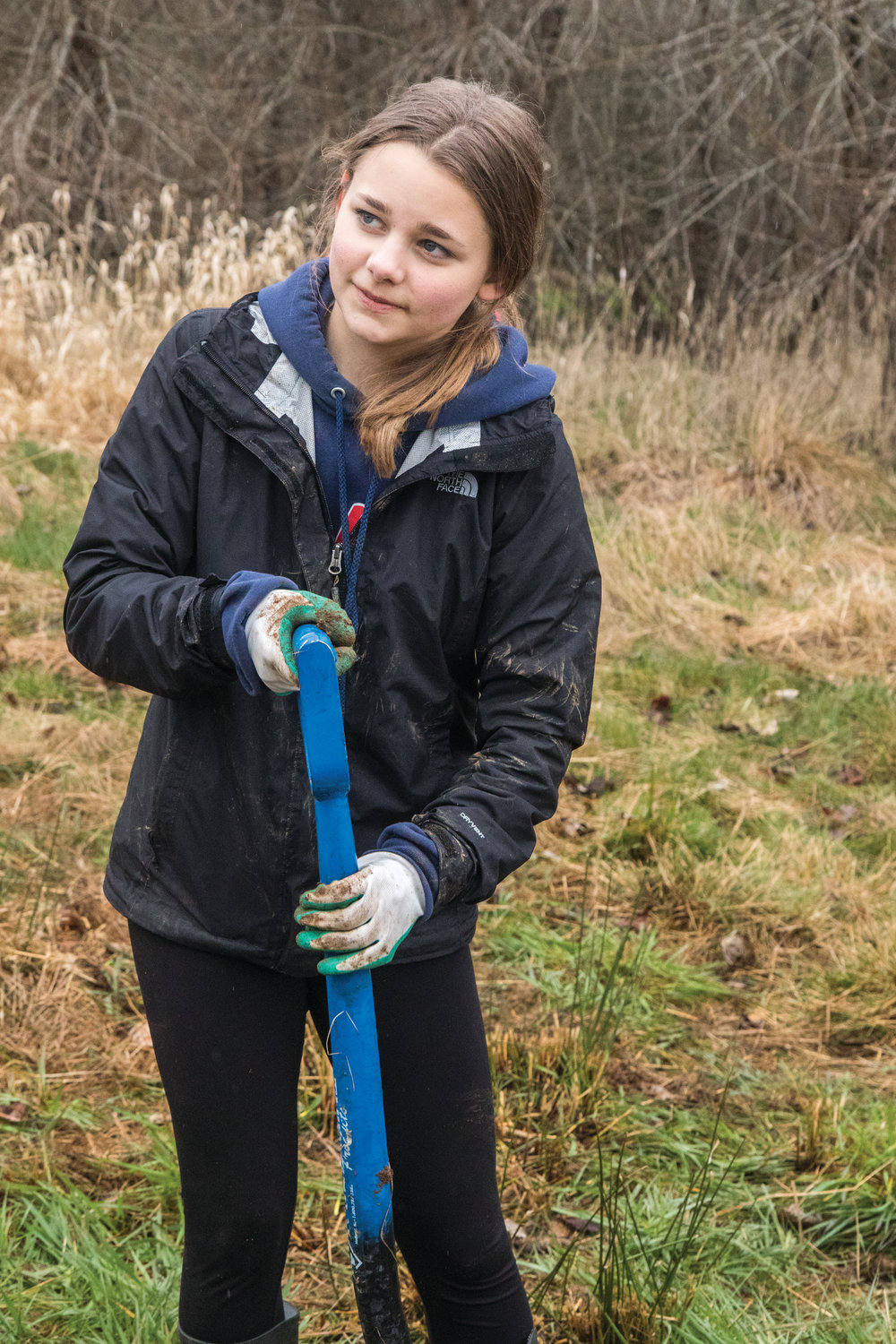 Meg Hoffman says she didn’t expect planting trees to be so fun. “Now that we’re actually doing it, it is fun,” she said. “So that was a good surprise.”