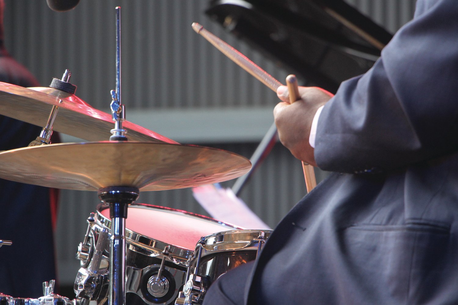 Jazz drummer Carl Allen plays out an opening beat on his set.