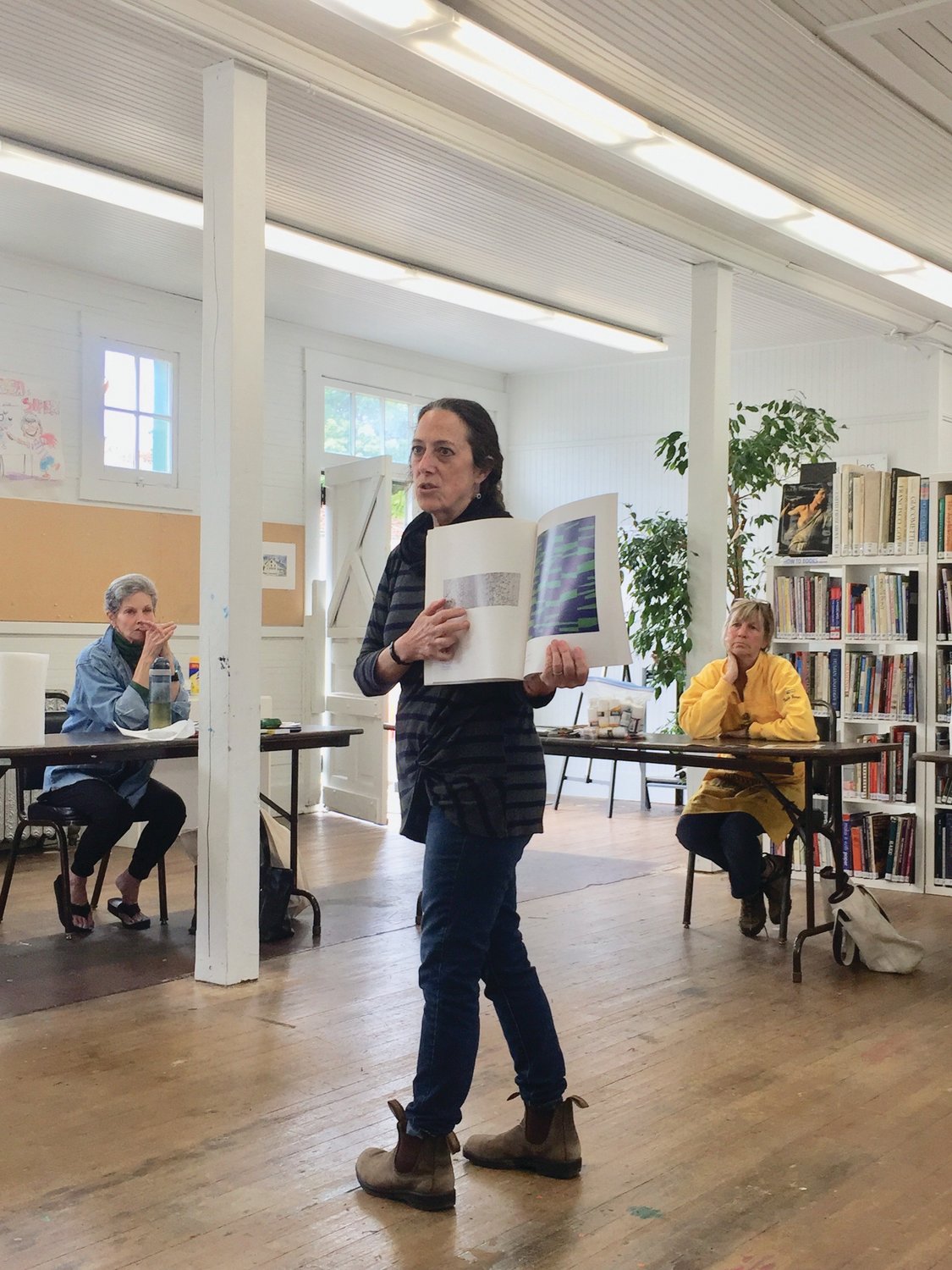Meg Kaczyk, director of education for Northwind Art, teaches abstract painting at the Northwind Art School at Fort Worden Historical State Park’s Building 306.
