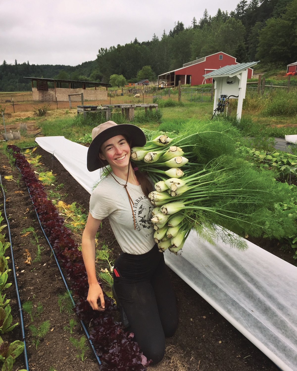 Jules Spruill-Smith with her fennel harvest.