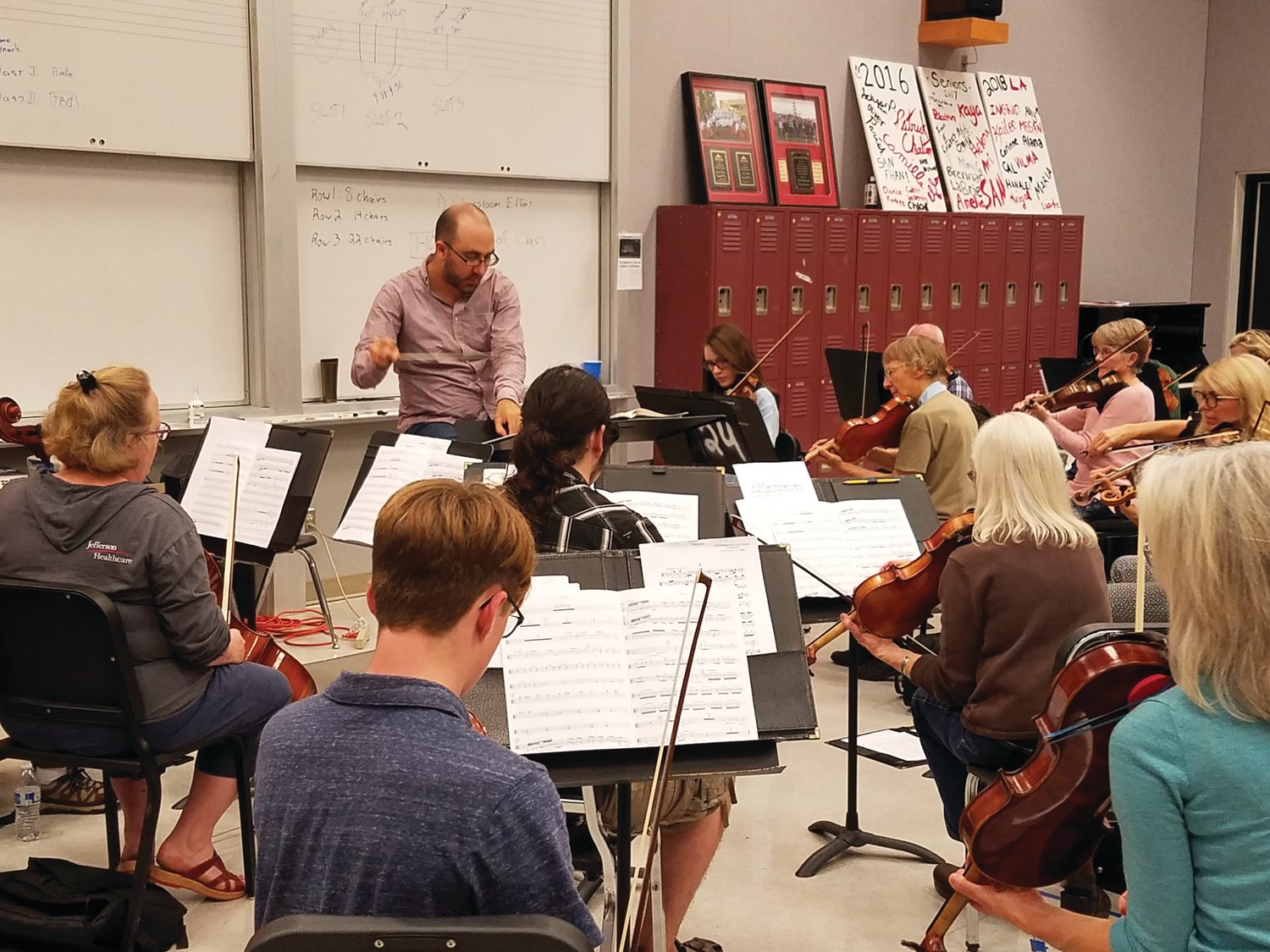 Conductor Tigran Arakelyan directs his orchestra in a prior rehearsal.