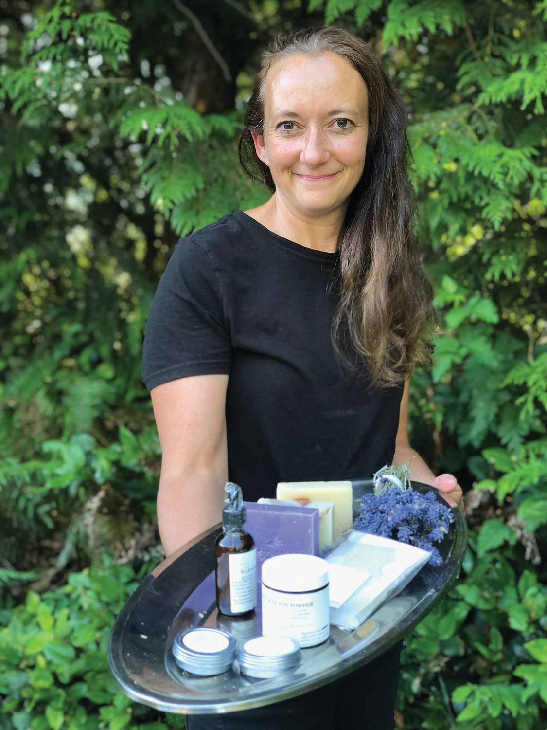 Jeanne Kitchen of Hidden Hollow farm creates natural soaps from wild northwest ingredients on her farm in the Chimacum Valley.